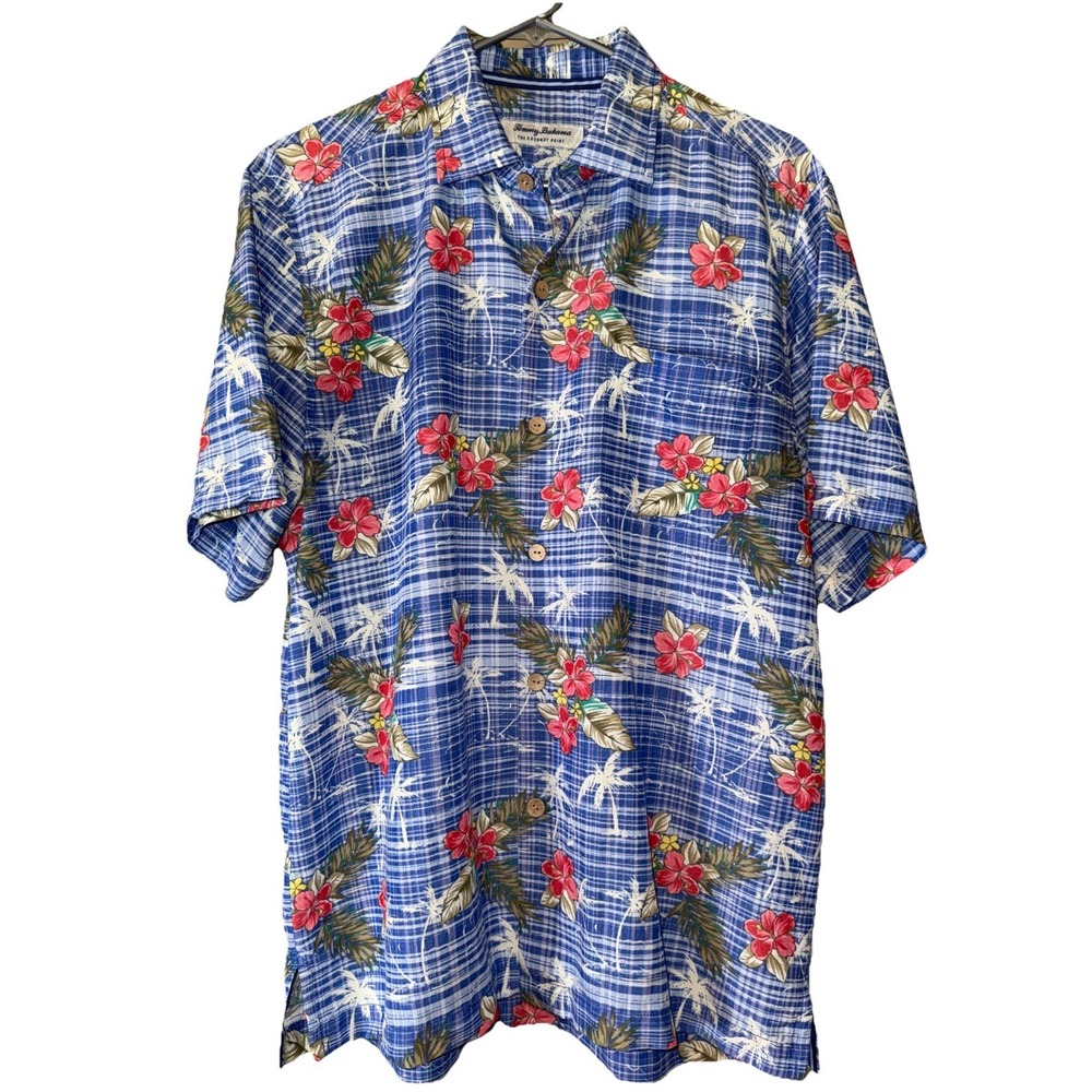 Tommy Bahama The Coconut Point Mens Medium Floral IslandZone Button Shirt Modal